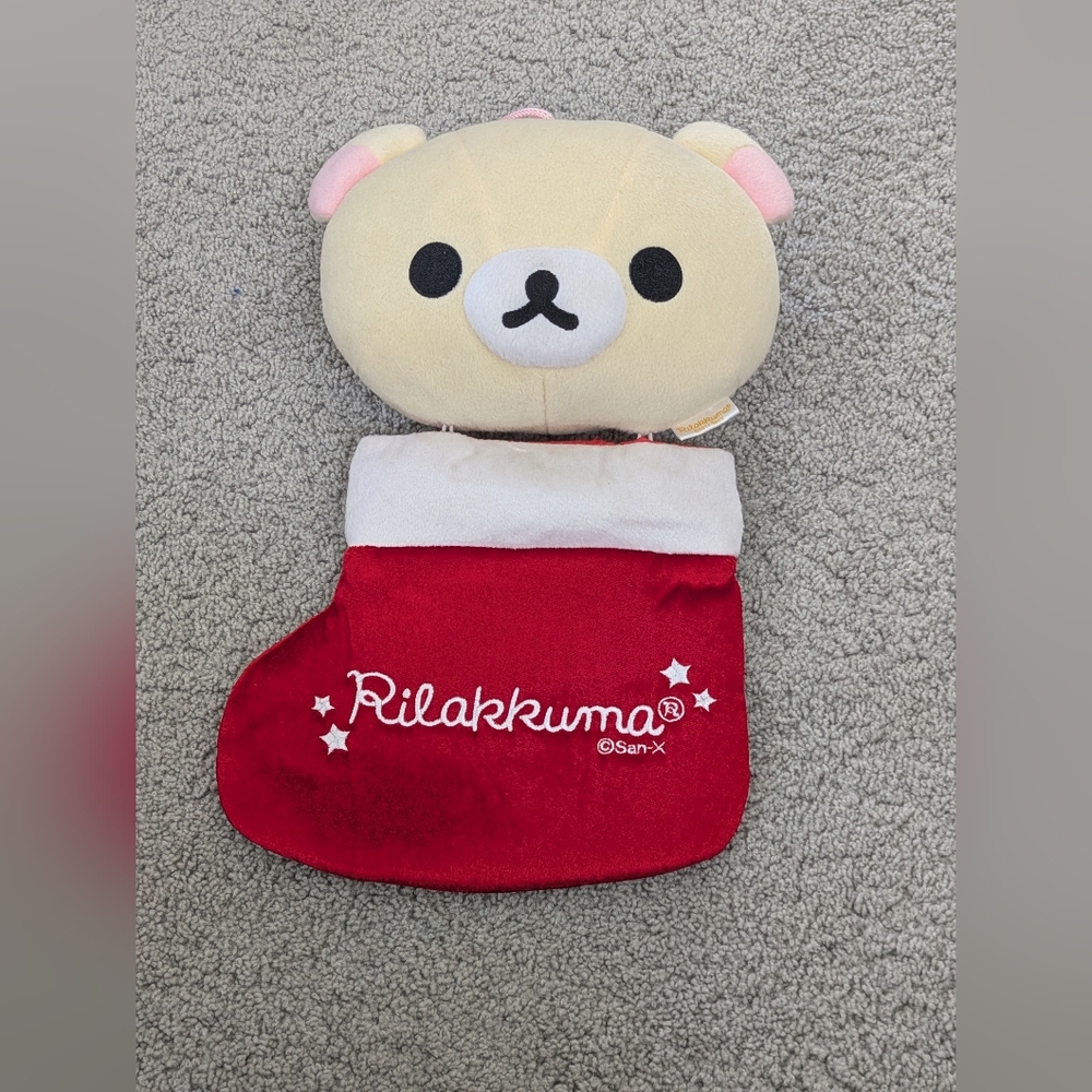Rilakkuma Red and White Kids Plush Stocking